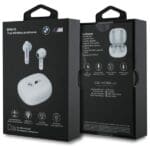 BMW Bluetooth Headphones BMBEMIATP20LOH TWS + Docking Station White Printed Logos