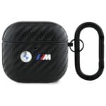 BMW BMA4WMPUCA2 Cover Black Carbon Double Metal Logo Kryt AirPods 4