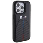 BMW BMHCP15L22NSTB Black Stamped Tricolor Stripe Kryt iPhone 15 Pro
