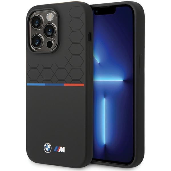 BMW BMHCP15L22SMPK Black Silicone Pattern Kryt iPhone 15 Pro