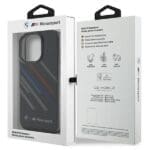 BMW BMHCP16L23HTRAK Black Hardcase Motorsport IML Random Stripes Kryt iPhone 16 Pro