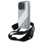 BMW BMHCP16L23PSCCG Grey Hardcase M Edition Carbon Stripe & Strap Kryt iPhone 16 Pro