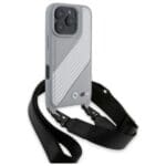BMW BMHCP16L23PSCCG Grey Hardcase M Edition Carbon Stripe & Strap Kryt iPhone 16 Pro