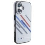 BMW BMHCP16M23HTRAG Grey Hardcase Motorsport IML Random Stripes Kryt iPhone 16 Plus