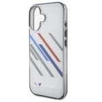 BMW BMHCP16M23HTRAG Grey Hardcase Motorsport IML Random Stripes Kryt iPhone 16 Plus
