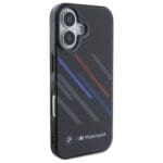 BMW BMHCP16M23HTRAK Black Hardcase Motorsport IML Random Stripes Kryt iPhone 16 Plus