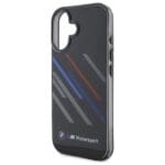 BMW BMHCP16M23HTRAK Black Hardcase Motorsport IML Random Stripes Kryt iPhone 16 Plus