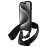 BMW BMHCP16M23PSCCK Black Hardcase M Edition Carbon Stripe & Strap Kryt iPhone 16 Plus