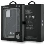 BMW BMHCP16M23PSCCK Black Hardcase M Edition Carbon Stripe & Strap Kryt iPhone 16 Plus