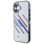 BMW BMHCP16S23HTRAG Grey Hardcase Motorsport IML Random Stripes Kryt iPhone 16