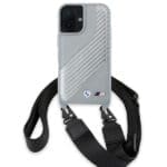 BMW BMHCP16S23PSCCG Grey Hardcase M Edition Carbon Stripe & Strap Kryt iPhone 16