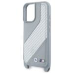 BMW BMHCP16S23PSCCG Grey Hardcase M Edition Carbon Stripe & Strap Kryt iPhone 16