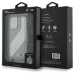 BMW BMHCP16S23PSCCG Grey Hardcase M Edition Carbon Stripe & Strap Kryt iPhone 16