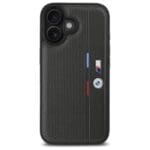 BMW BMHCP16S23PUPVA Anthracite Hardcase M Perforated Tricolor Detail Line Kryt iPhone 16