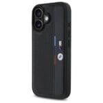 BMW BMHCP16S23PUPVK Black Hardcase M Perforated Tricolor Detail Line Kryt iPhone 16
