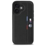 BMW BMHCP16S23PUPVK Black Hardcase M Perforated Tricolor Detail Line Kryt iPhone 16