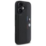 BMW BMHCP16S23PUPVK Black Hardcase M Perforated Tricolor Detail Line Kryt iPhone 16
