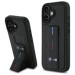 BMW BMHCP16SGSPCCK Black Hardcase M Grip Stand Smooth and Carbon Kryt iPhone 16
