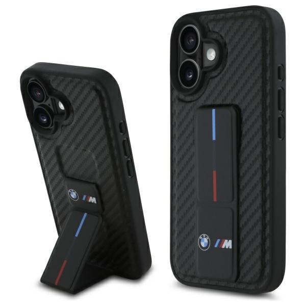 BMW BMHCP16SGSPCCK Black Hardcase M Grip Stand Smooth and Carbon Kryt iPhone 16