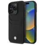 BMW BMHCP16X22RSEPK Black Hardcase Sign Leather Cardslot Kryt iPhone 16 Pro Max
