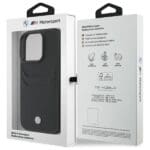 BMW BMHCP16X22RSEPK Black Hardcase Sign Leather Cardslot Kryt iPhone 16 Pro Max