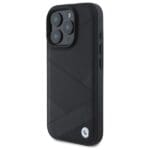 BMW BMHCP16X23RCGPK Black Hardcase Sign Leather Crossing Lines Patt Kryt iPhone 16 Pro Max