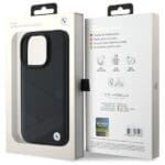 BMW BMHCP16X23RCGPK Black Hardcase Sign Leather Crossing Lines Patt Kryt iPhone 16 Pro Max