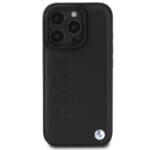 BMW BMHCP16XSLLBK Black Hardcase Leather Hot Stamp Kryt iPhone 16 Pro Max