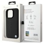 BMW BMHCP16XSLLBK Black Hardcase Leather Hot Stamp Kryt iPhone 16 Pro Max