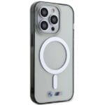 BMW BMHMP15LHCRS Transparent Hardcase Silver Ring MagSafe Kryt iPhone 15 Pro
