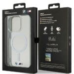 BMW BMHMP15LHCRS Transparent Hardcase Silver Ring MagSafe Kryt iPhone 15 Pro