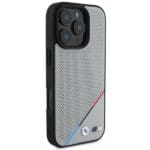 BMW BMHMP16L23PUPDG Grey Hardcase M Perforated Tricolor Line MagSafe Kryt iPhone 16 Pro