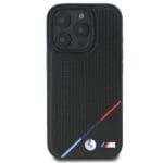 BMW BMHMP16L23PUPDK Black Hardcase M Perforated Tricolor Line MagSafe Kryt iPhone 16 Pro