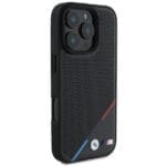 BMW BMHMP16L23PUPDK Black Hardcase M Perforated Tricolor Line MagSafe Kryt iPhone 16 Pro