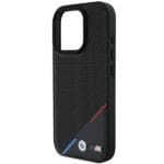 BMW BMHMP16L23PUPDK Black Hardcase M Perforated Tricolor Line MagSafe Kryt iPhone 16 Pro