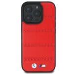 BMW BMHMP16L23PUSPR Red Hardcase M Perforated And Stitched Line MagSafe Kryt iPhone 16 Pro