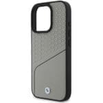 BMW BMHMP16L23RDCLG Grey Hardcase Sign Leather Textured and Line MagSafe Kryt iPhone 16 Pro
