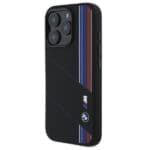 BMW BMHMP16L23SCUK Black Hardcase Silicone Cut Tricolor Lines MagSafe Kryt iPhone 16 Pro