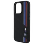 BMW BMHMP16L23SCUK Black Hardcase Silicone Cut Tricolor Lines MagSafe Kryt iPhone 16 Pro
