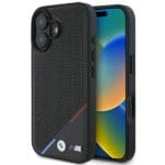 BMW BMHMP16M23PUPDK Black Hardcase M Perforated Tricolor Line MagSafe Kryt iPhone 16 Plus