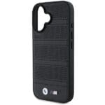 BMW BMHMP16S23PUSPK Black Hardcase M Perforated And Stitched Line MagSafe Kryt iPhone 16