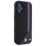 BMW BMHMP16S23PUTRK Black Hardcase M Meshed Tricolor Stripes MagSafe Kryt iPhone 16