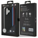 BMW BMHMP16S23PUTRK Black Hardcase M Meshed Tricolor Stripes MagSafe Kryt iPhone 16