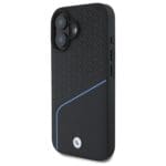 BMW BMHMP16S23RDCLK Black Hardcase Sign Leather Textured And Line MagSaf Kryt iPhone 16
