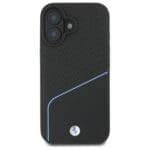 BMW BMHMP16S23RDCLK Black Hardcase Sign Leather Textured And Line MagSaf Kryt iPhone 16