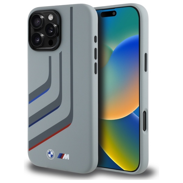 BMW BMHMP16X23SLIG Grey Hardcase Silicone Turning Lines MagSafe Kryt iPhone 16 Pro Max