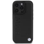 BMW BMHMP16XSLLBK Black Hardcase Leather Hot Stamp MagSafe Kryt iPhone 16 Pro Max