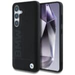 BMW Leather Big Wordmark Black Kryt Samsung Galaxy S25 Plus