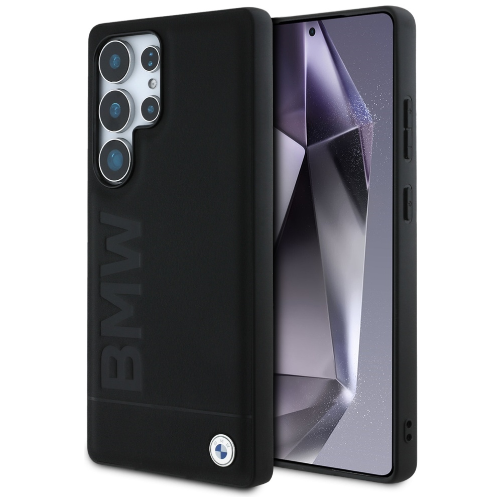 BMW Leather Big Wordmark Black Kryt Samsung Galaxy S25 Ultra