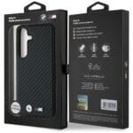 BMW Leather Carbon MagSafe Black Kryt Samsung Galaxy S25